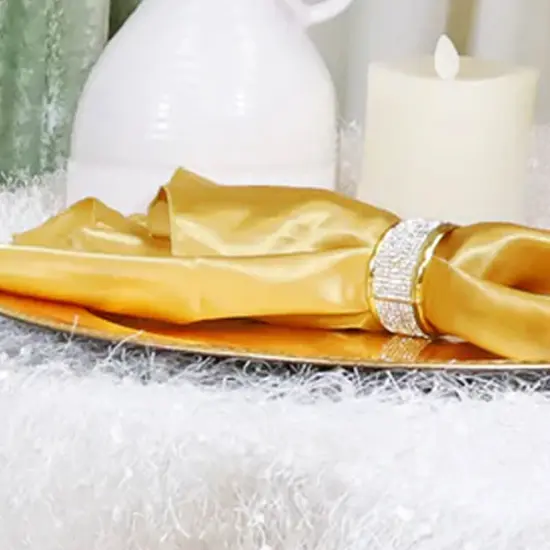 10 Pieces Gold Ruffled Spandex Chair Bands for Luxurious Event Styling 8x13 inches {5}