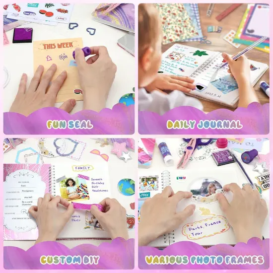 DIY Journal Kit for Girls - Purple Packing-2pcs {5}