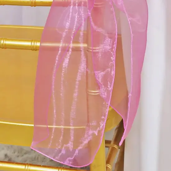 10 Pieces 8"x108" Organza Chair Sashes Magenta or Azalea {4}