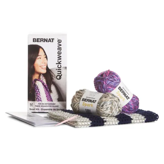Bernat Scarf Weaving Kit 24 pack-Purple Tartan {3}