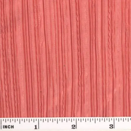 1 yard Bodre Solid Pleated Peach Polyester Fabric, 58/60" Wide Lightweight Apparel Textile {1}