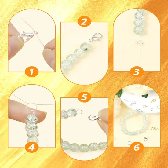 900PCS Lobster Claw Clasps and Jump Rings Set - Silver {4}