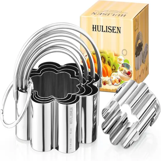 Square Biscuit Cutter Set &ndash; 4 Pcs Stainless Steel Cookies Cutter with Handle {5}