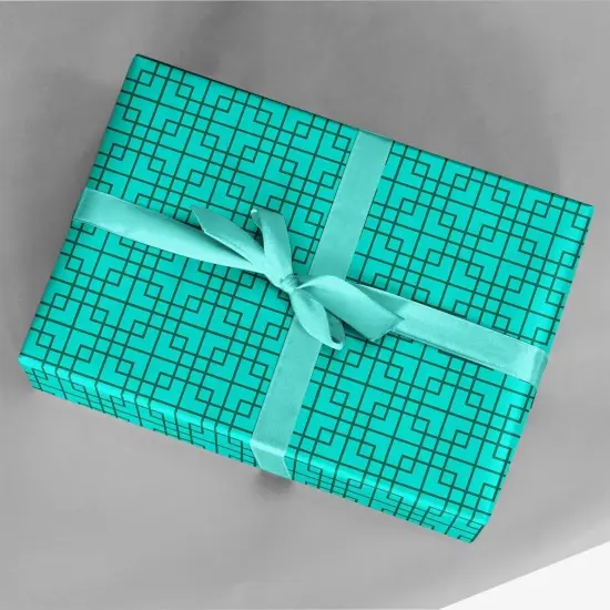 Turquoise Chinese Lattice Gift Wrap {1}