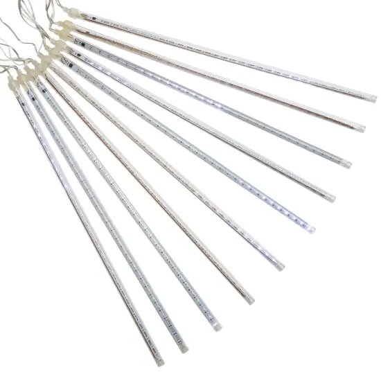 Northlight LED Dripping Icicle Christmas Light Tubes - White - 13.25' Clear Wire - 5ct {7}