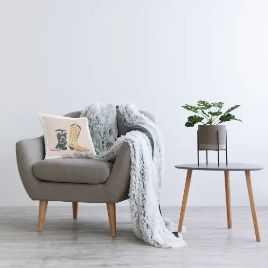 Floral Cowgirl Fashion Design by Grace Popp Throw Pillow  {2}