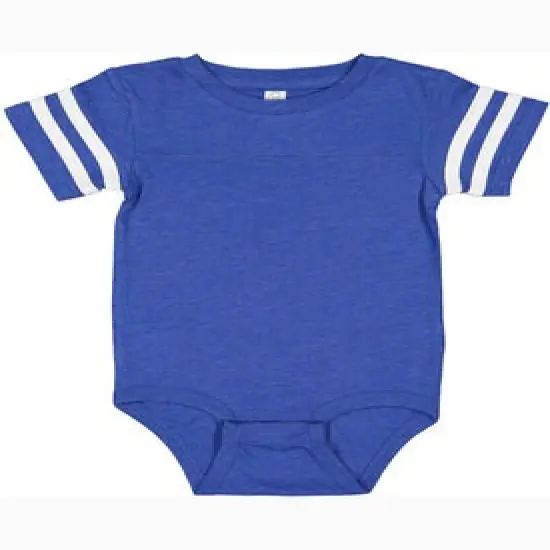Rabbit Skins&reg; Infant Football Classic Crew Neck Short Sleeve Bodysuit VN ROYAL BD WHT {1}