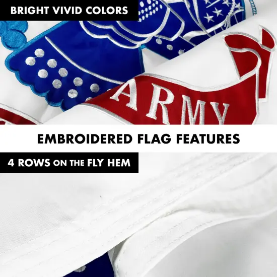 G128 - 5 Feet Tangle Free Spinning Flagpole (White) US Army Flag Double Sided Brass Grommets Embroidered 2x3 ft (Flag Included) Aluminum Flag Pole {5}