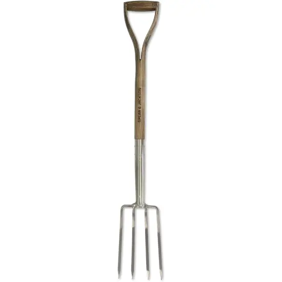 Spear & Jackson Traditional Stainless Steel Border Fork, Durable Heavy Duty Garden Tool, Ideal for Aerating Weeding and Digging, Comfortable Wooden Handle {1}
