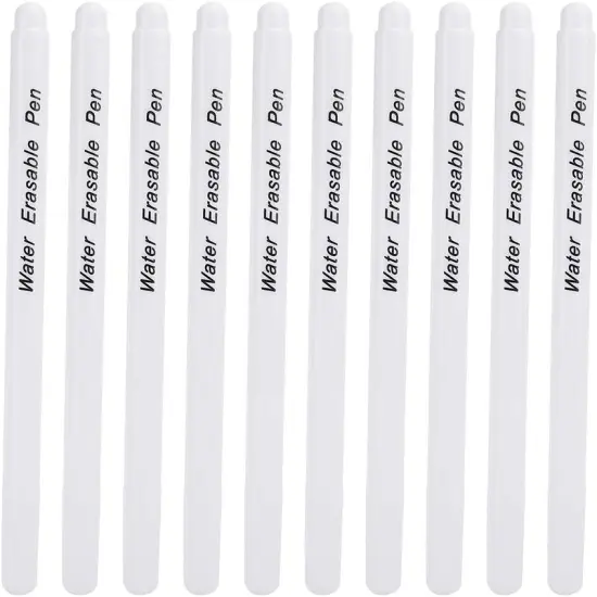 10Pcs Water Erasable Pen, Fabric Marking Pen Fabric Marker Tailoring Tool DIY Water Soluble Erasable Pen DIY Cloth Sewing Accessories (Single Head White) {1}