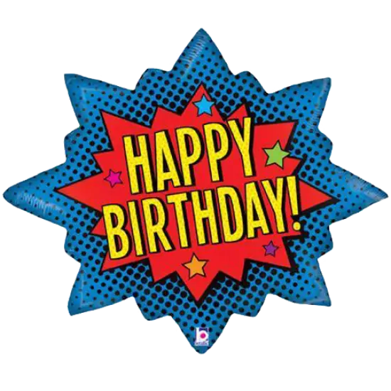 COMIC BURST HAPPY BIRTHDAY BALLOON - IN STORE ONLY {1}