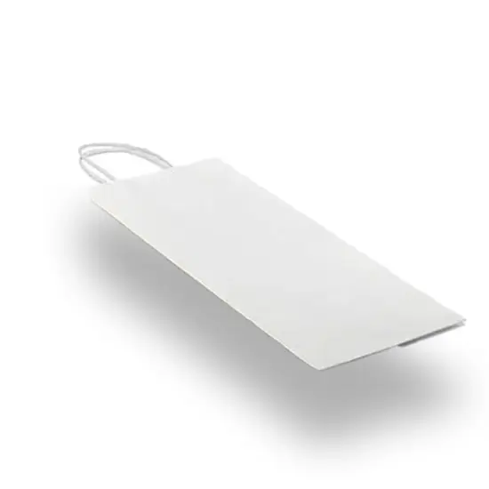 Functional Plain White Kraft Shopping Bag 8" x 4 3/4" x 10 1/4" {5}