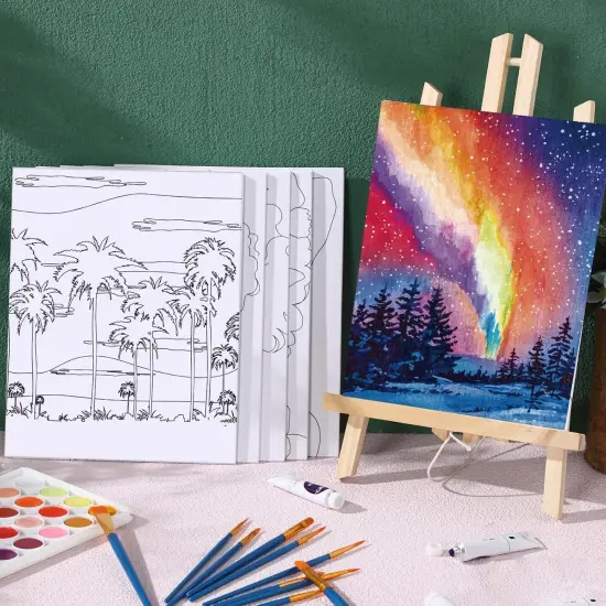 16 Pcs Pre Drawn Canvas Stretched Pre Printed Canvas {2}