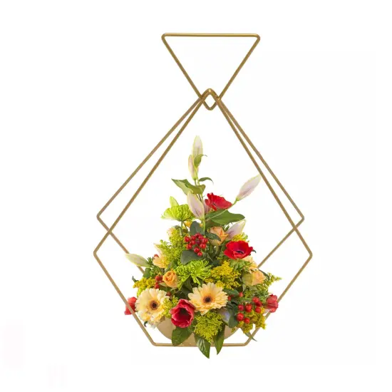 Kitcheniva 10 Pcs Geometric Metal Flower Stands Golden Vases Centerpieces Wedding Party Decor {5}