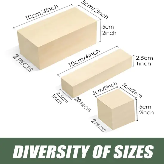 24PCS: Whittling Wood Blocks Wood Carving Kit with 3 Different Sizes {3}