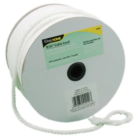 Dritz Home Cable Cord Cut-To-Size 9/32"X72yd-White {3}