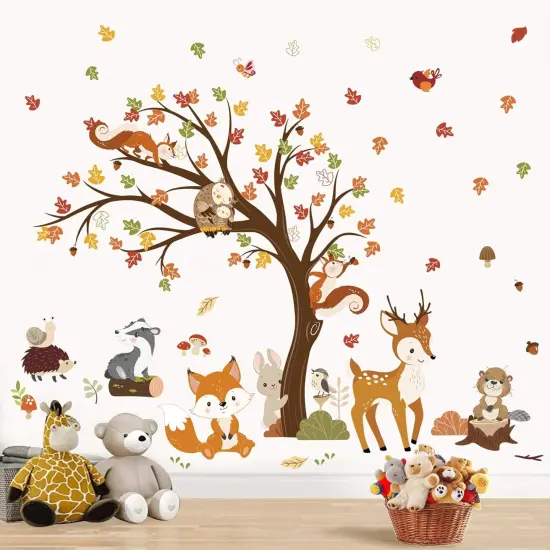 Woodland Animals Tree Wall Decals Stickers {3}