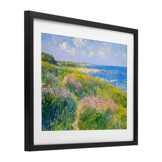 Stupell Industries Impressionist Smudged Coast Framed Print Under Glass, design by Petal Prints Design {9}