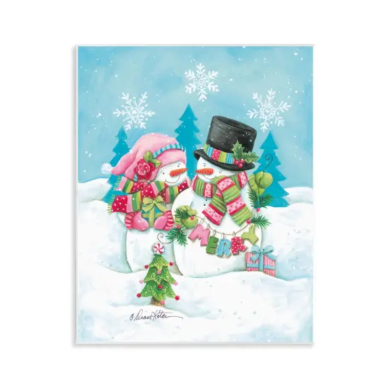 Stupell Industries Vintage Festive Snowmen Wall Plaque, design by Diane Kater {1}