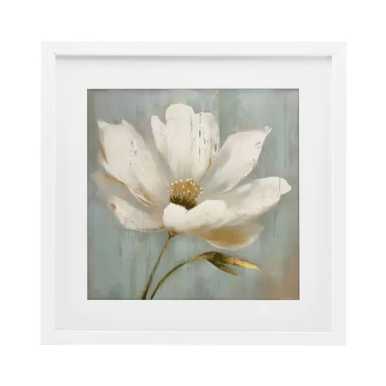Stupell Industries Gold Brushed Flower Framed Print Under Glass, design by LSR Creative Studio {1}