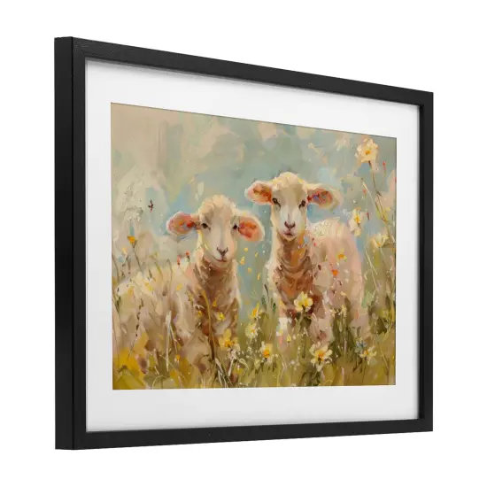 Stupell Industries Spring Lambs in Meadow Framed Print Under Glass, design by LSR Design Studio {3}