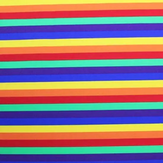 Rainbow Stripes Printed Spandex {4}