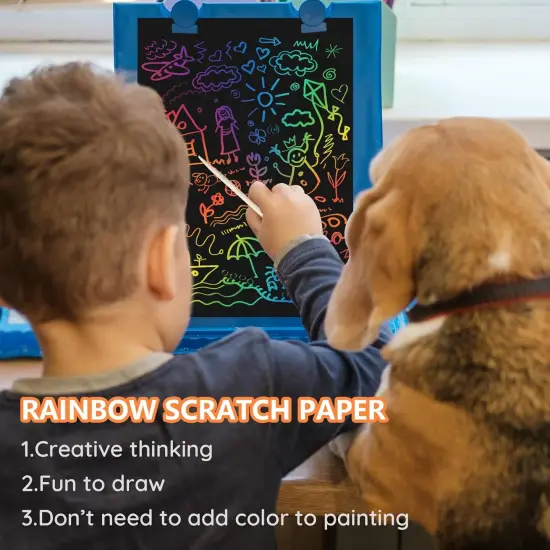 50 PCS Rainbow Scratch Paper Scratch Off Art Crafts {2}