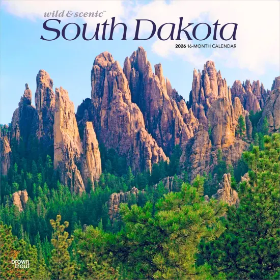 South Dakota Wild & Scenic | 2026 12 x 24 Inch (Hanging) Monthly Square Wall Calendar | Plastic-Free {1}