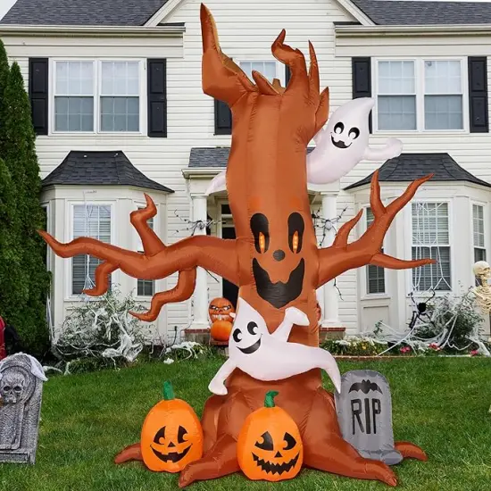 Halloween Inflatable Scary Tree with Ghost Decorations {3}