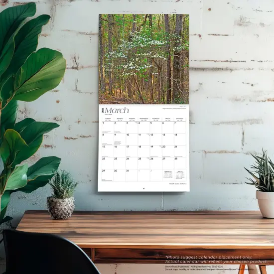 Alabama Wild & Scenic | 2026 12 x 24 Inch (Hanging) Monthly Square Wall Calendar | Plastic-Free {5}