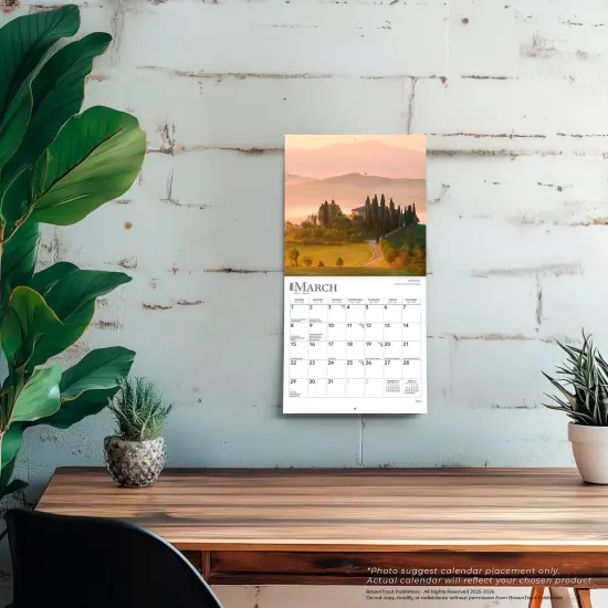 Italy | 2026 7 x 14 Inch (Hanging) Monthly Mini Wall Calendar {5}