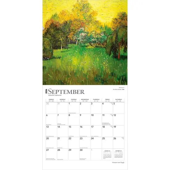 Vincent van Gogh | 2026 12 x 24 Inch (Hanging) Monthly Square Wall Calendar | Plastic-Free {4}