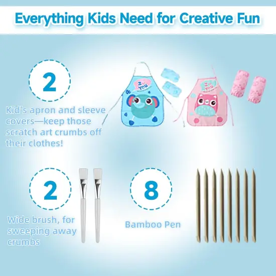 Sets 64 Pcs 8 Pens 2 - LittleTakes 8 Pack Rainbow Scratch Paper Art Crafts {3}