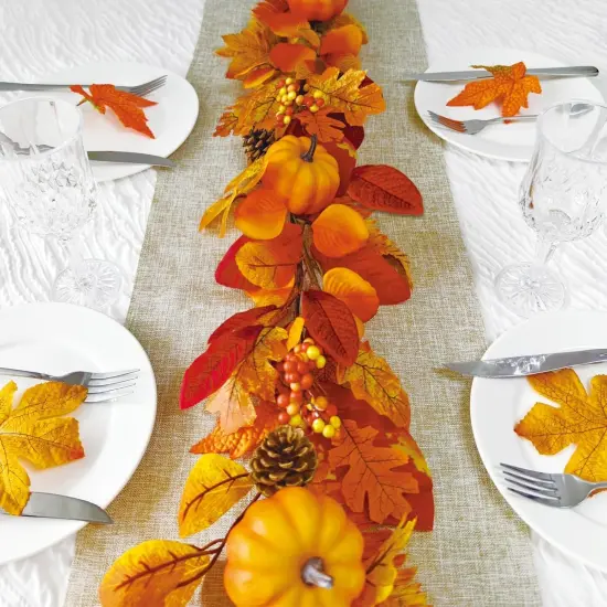 1PC Fake Berry Pumpkin Autumn Maple Leaves Fall Garland {3}