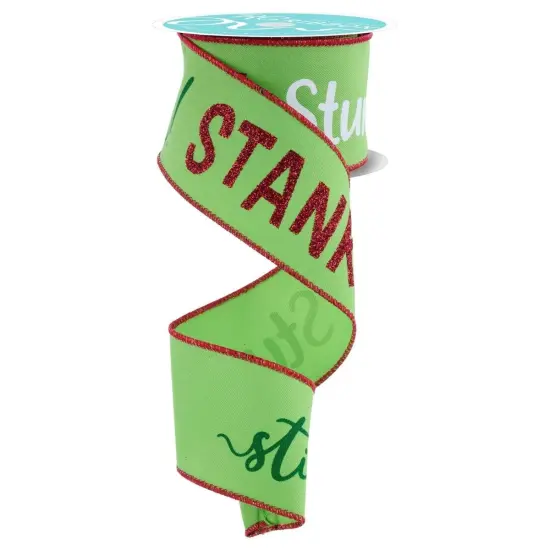 2.5" Stink Stank Stunk Ribbon: Lime Green (10 Yards) {1}