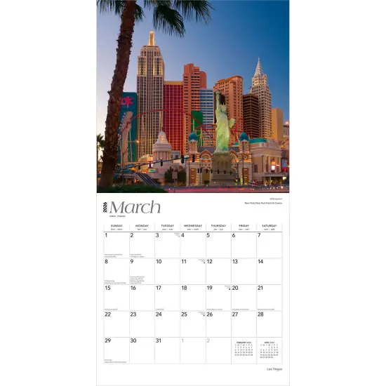 Las Vegas | 2026 12 x 24 Inch (Hanging) Monthly Square Wall Calendar | Foil Stamped Cover | Plastic-Free {3}