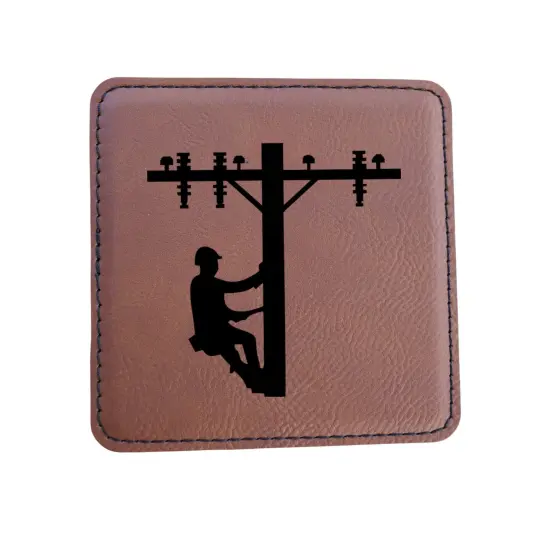 Coaster - Lineman - SET OF 2 - Leather or Stitched Cork Stitched Cork/Black {5}