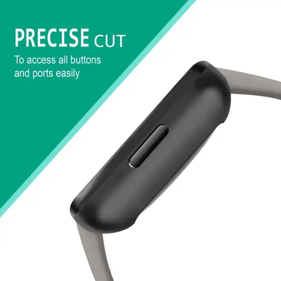 Screen Protector compatible with Fitbit Versa 2 Smartwatch, with Soft TPU Rubber Protective Case All Around Shockproof Bumper Full Cover, Clear/Black by Insten {6}