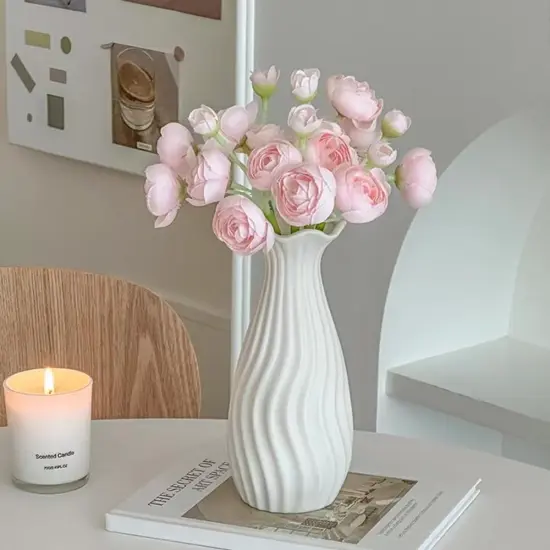 24Pcs Ranunculus Artificial Flower Floral Arrangement (Light Pink) {4}