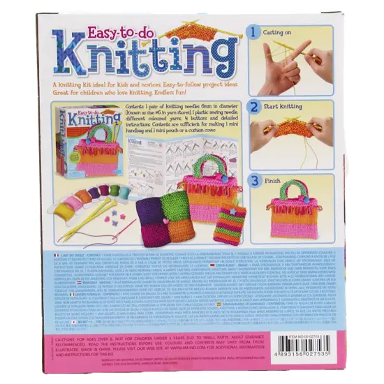 4M: Easy-To-Do: Knitting - DIY Craft Kit, Learn 2 Yarn Work Projects, Skill Building All-In-1 Set, Tools & Colorful Yarn, Beginners & Kids Ages 8+ {4}