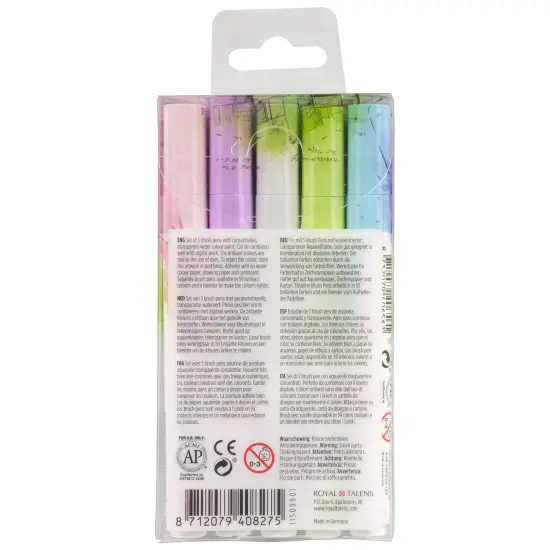 Ecoline Watercolor Brushpen Set 5/Pkg-Pastel {5}