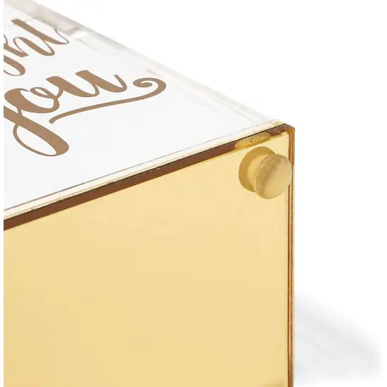 Gold and Clear Acrylic Pen Holder with Inspirational Quotes (2.95 x 4.45 In) {5}
