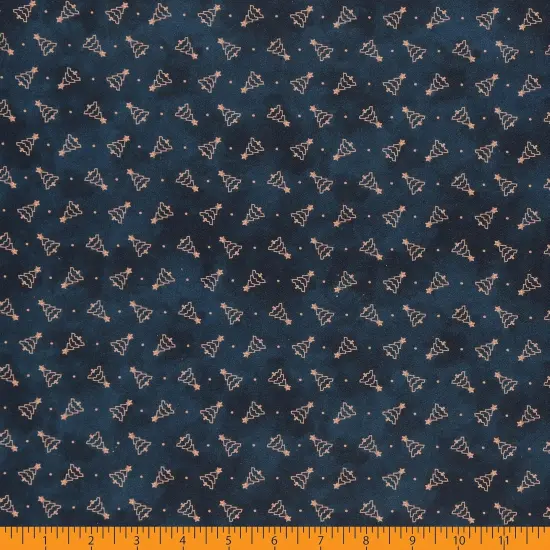 Mook Fabrics Christmas Deck The Halls Cotton Fabric [45in. Wide] - By The Yard Trees Dresden {2}