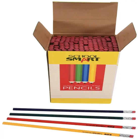 School Smart Traditional No 2 Pencils, Assorted Colors, Pack of 144 {3}