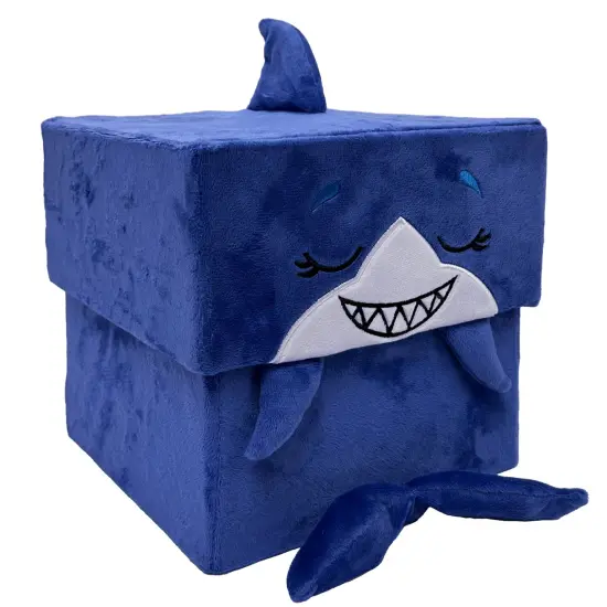 Happy Nappers: Adorable Storables - Shark - Blue & White - 8&rdquo; Character Box & Surprise 8&rdquo; Plush Toy w/ Weighted Paws, Square Storage Bin, Kids Age 1+ {1}