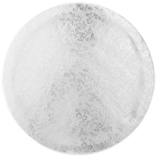 Professional Smooth Round Cake Drums, Silver Foil Wrapping (9.6 in, 12 Pack) {7}