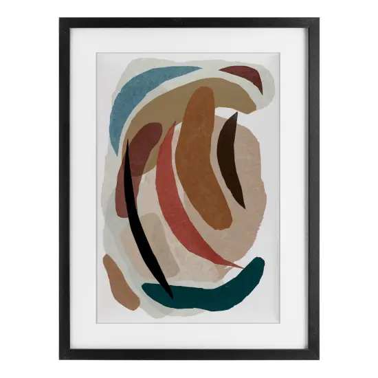 Stupell Industries Paper Collage Earth Tones Framed Print Under Glass, design by Nikki Galapon {1}
