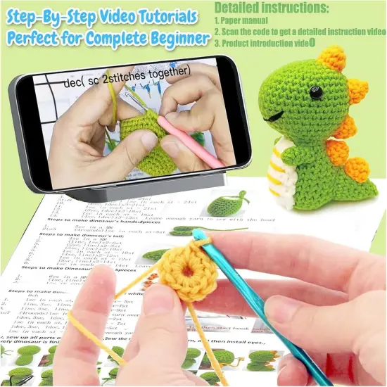 4Pcs Animal Crochet Kit for Beginners Kids Adults {2}