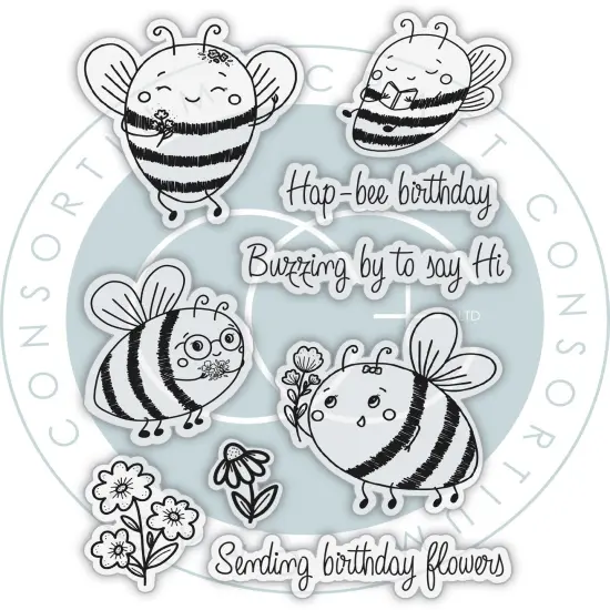 Craft Consortium Photopolymer Clear Stamp Set-Buzzing {5}