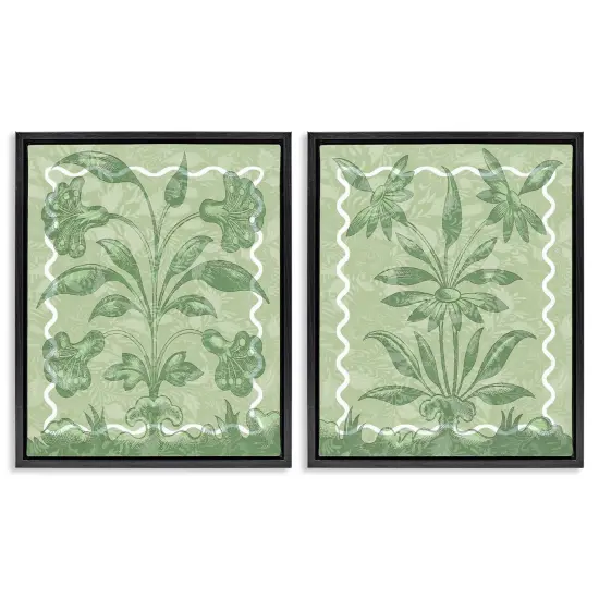 Stupell Industries Symmetrical Leafy Botanicals 2pc Floating Frame Set By Lil' Rue {1}